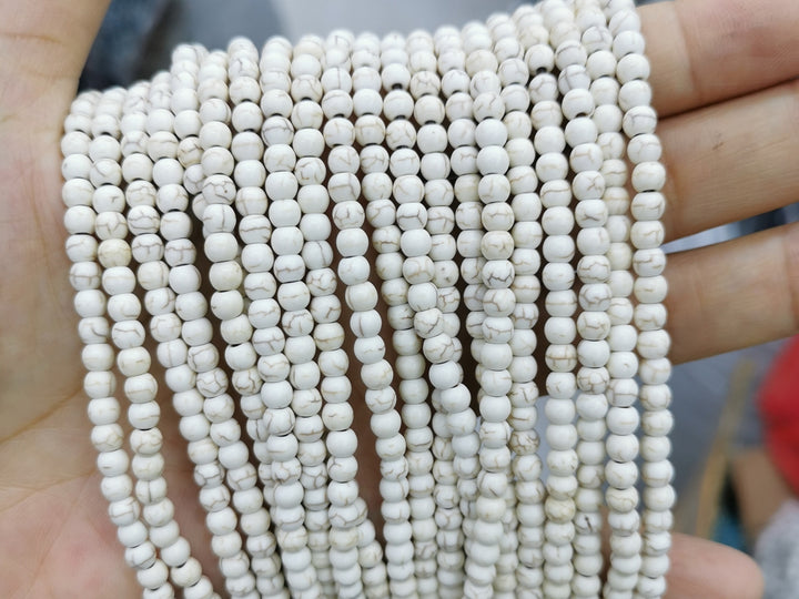 15" 4mm white Magnesite round jewelry Beads