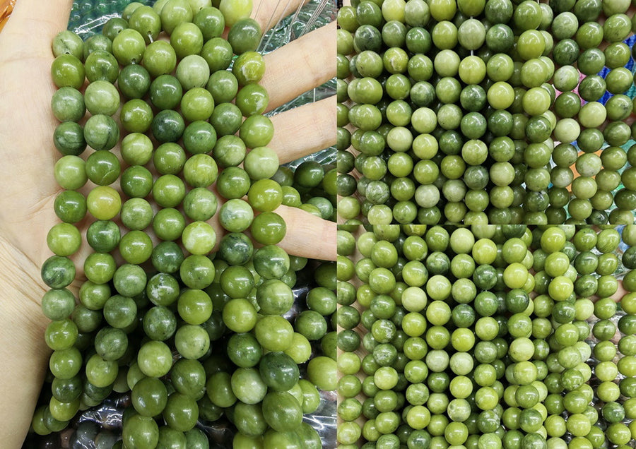 10mm natural green jade Round beads, 15.5"