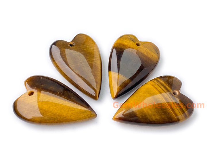 1PC 20x30mm Natural Yellow tiger eye heart pendant