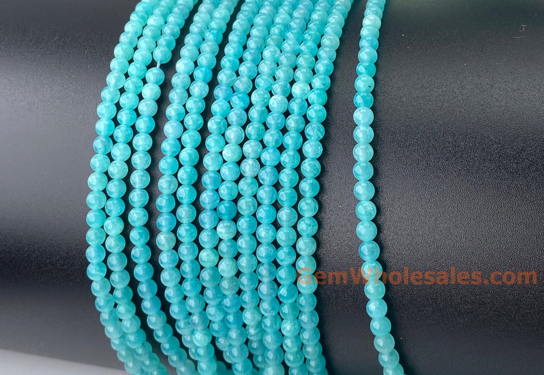 15.5" 4mm AA Natural amazonite stone round jewelry beads Mozambique