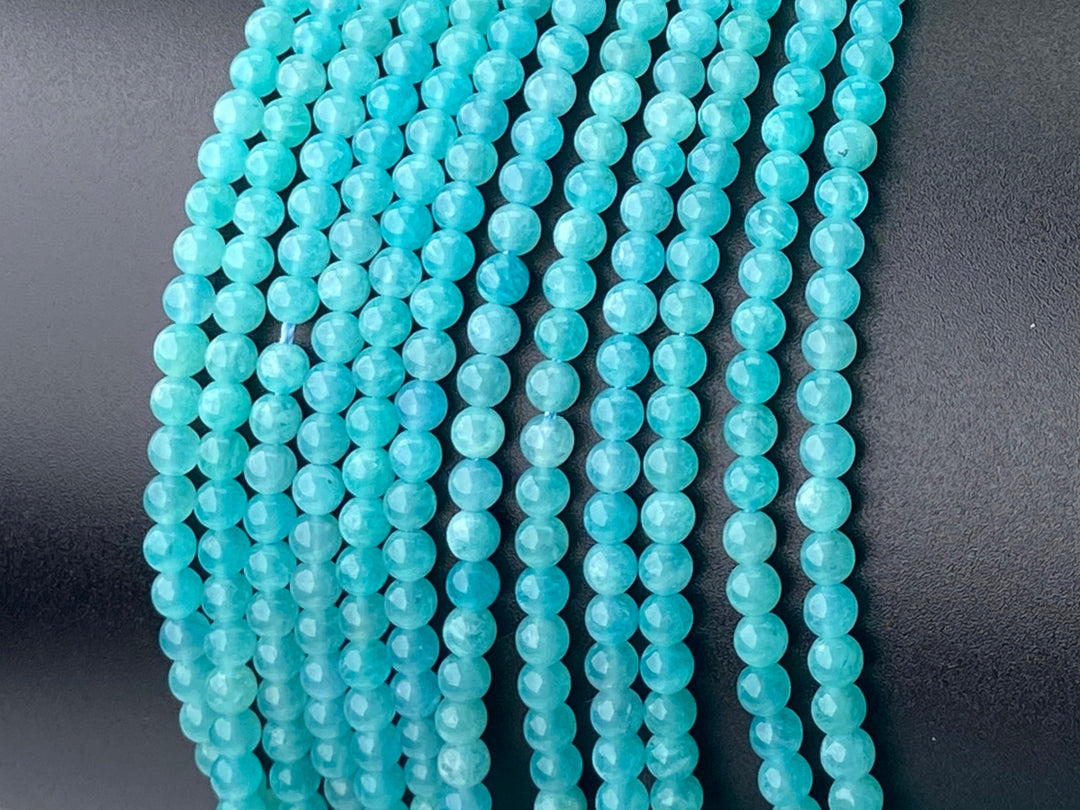 15.5" 4mm AA Natural amazonite stone round jewelry beads Mozambique
