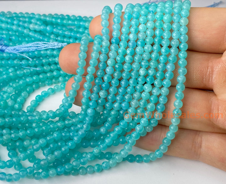 15.5" 4mm AA Natural amazonite stone round jewelry beads Mozambique