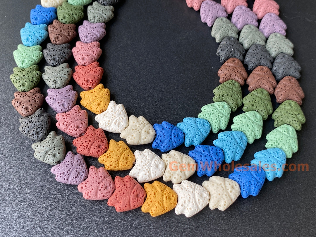14mm Rainbow color Lava fish beads for jewelry making, 15.5"