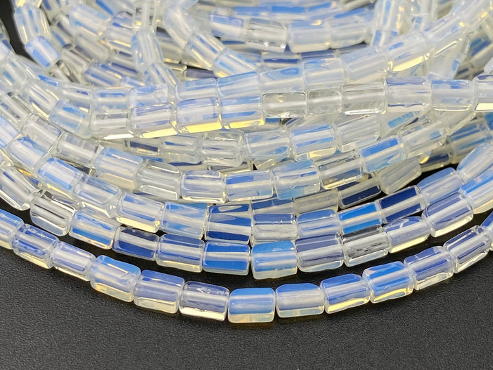 2x4mm Opalite stone Rectangle Tube Beads for jewelry making, 15"