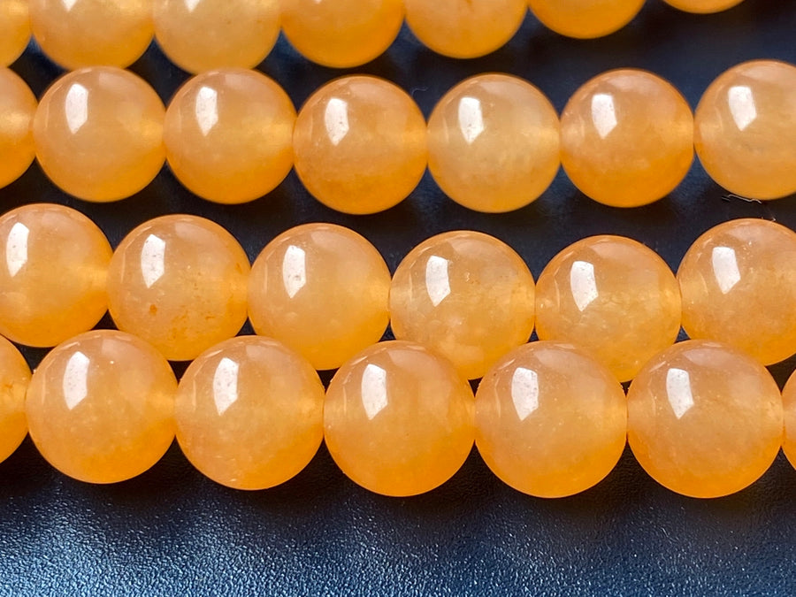 15" 6mm orange Malaysian jade Round beads