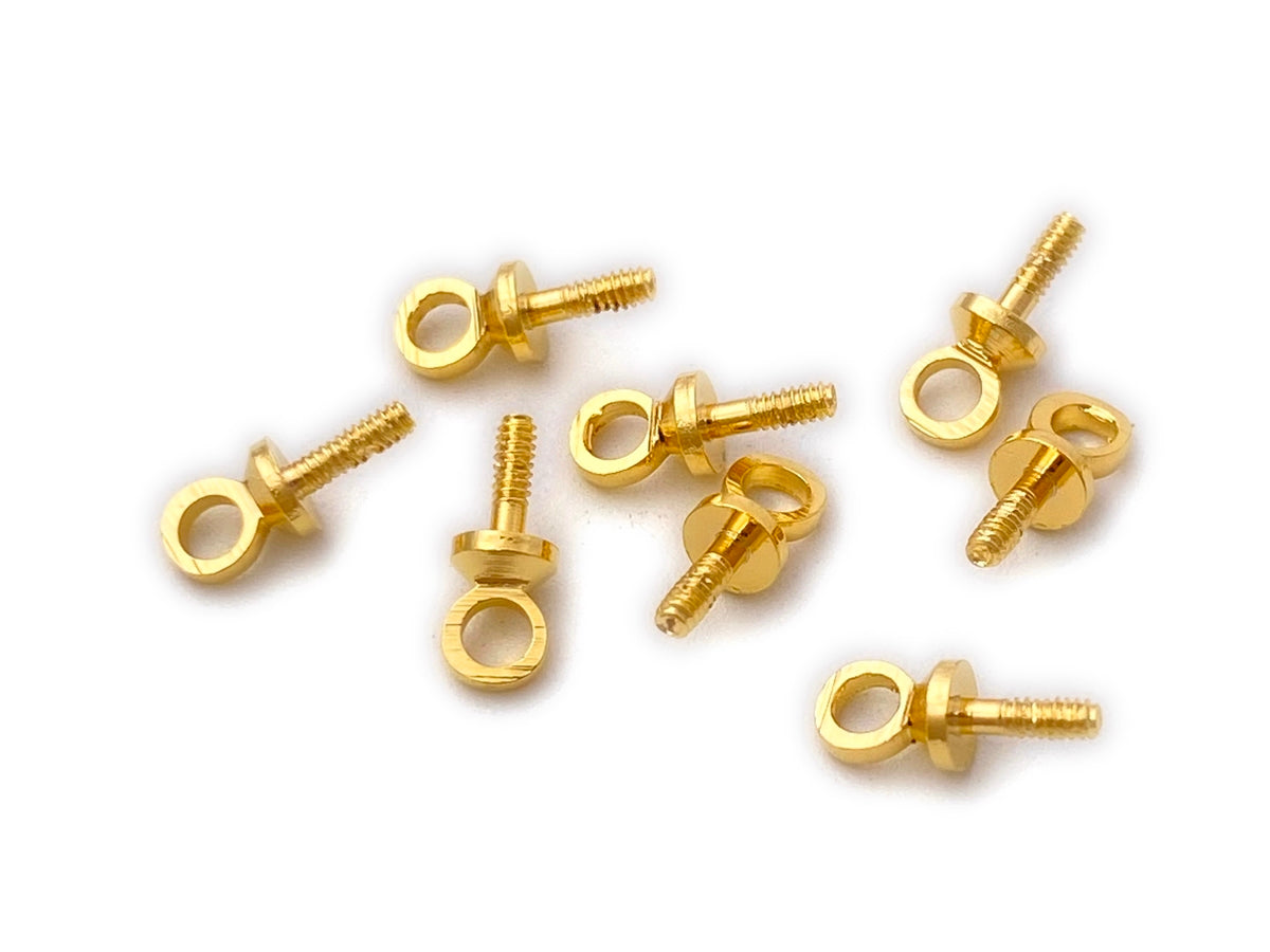 20PCS 7x3mm gold plated brass Screw Eye Bails Pin findings