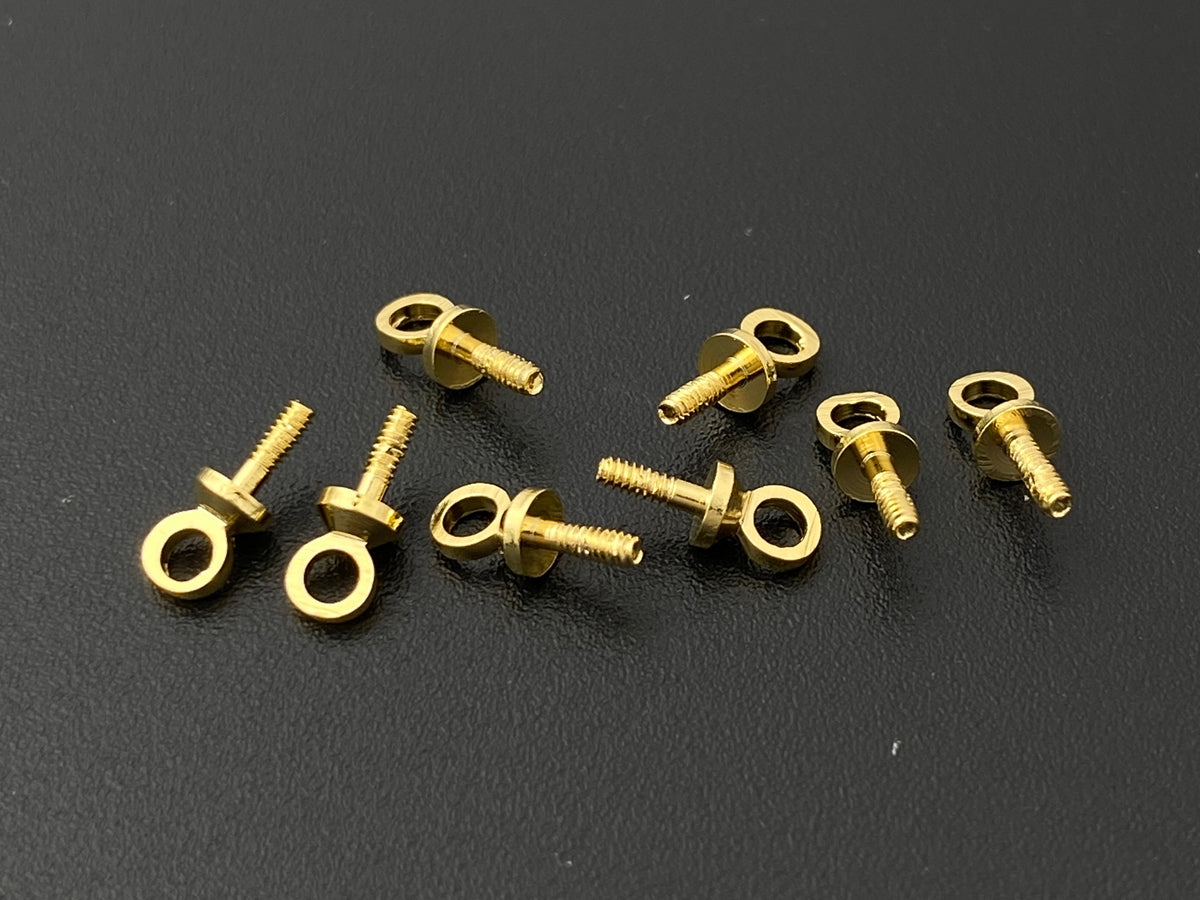 20PCS 7x3mm gold plated brass Screw Eye Bails Pin findings