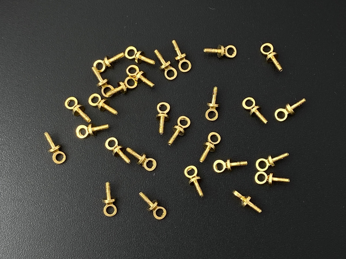 20PCS 7x3mm gold plated brass Screw Eye Bails Pin findings