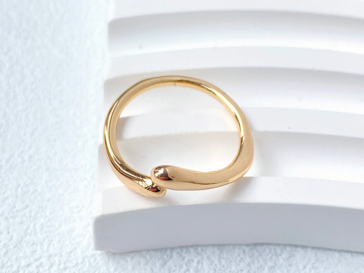 22mm Gold plated brass ring, fashion ring, simple free shape ring