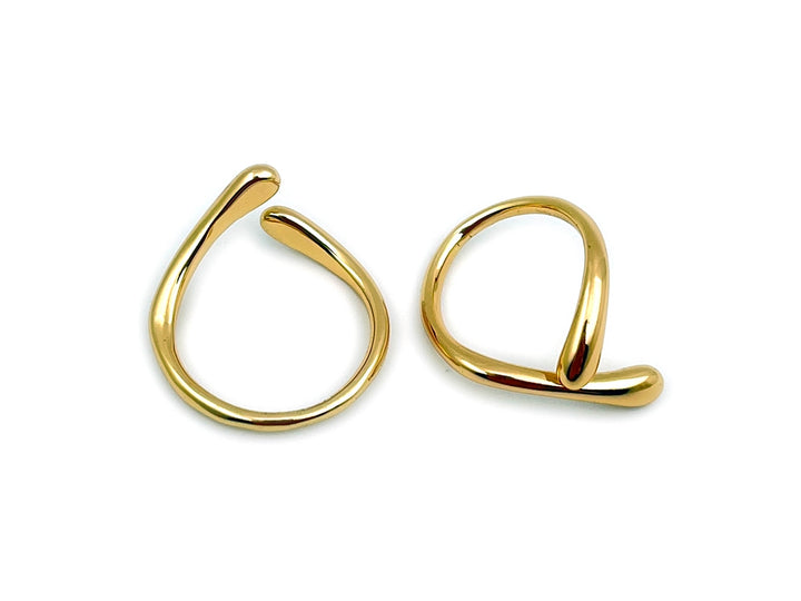 22mm Gold plated brass ring, fashion ring, simple free shape ring