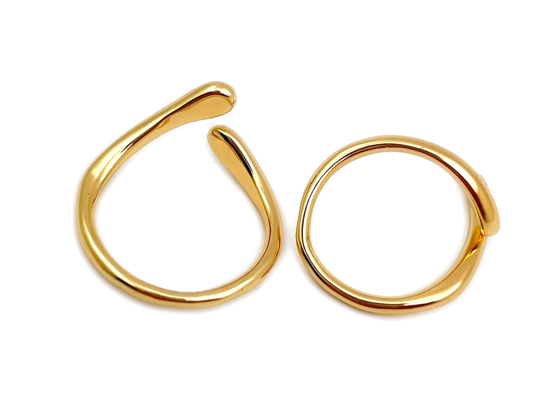 22mm Gold plated brass ring, fashion ring, simple free shape ring