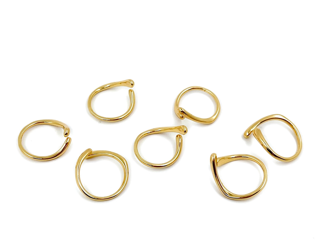 22mm Gold plated brass ring, fashion ring, simple free shape ring