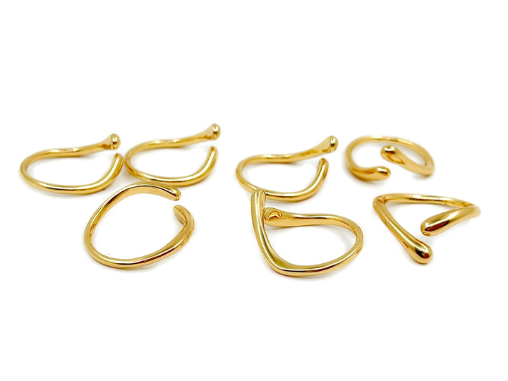 22mm Gold plated brass ring, fashion ring, simple free shape ring
