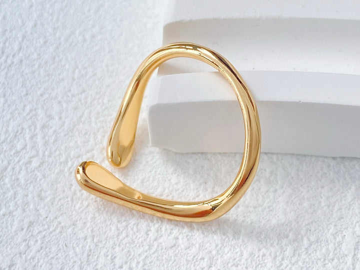 22mm Gold plated brass ring, fashion ring, simple free shape ring