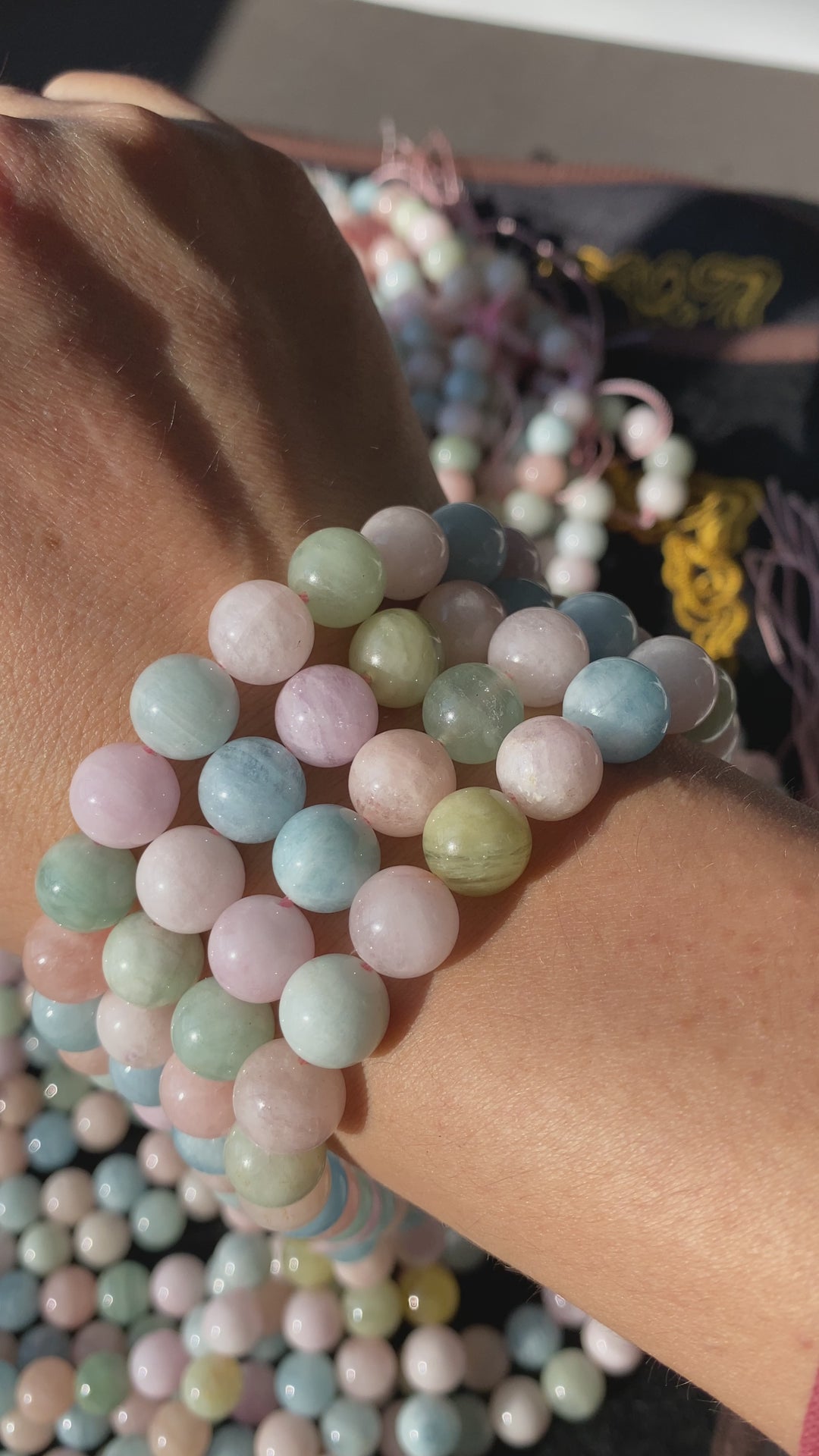 15.5" 10mm Natural Morganite stone multi color Round gemstone Beads