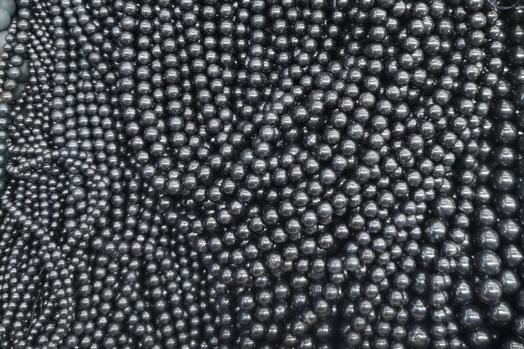 15.5" 4mm/6mm/8mm Natural Shungite stone Smooth Round Beads