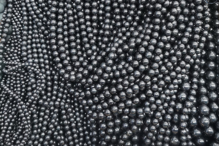 15.5" 4mm/6mm/8mm Natural Shungite stone Smooth Round Beads