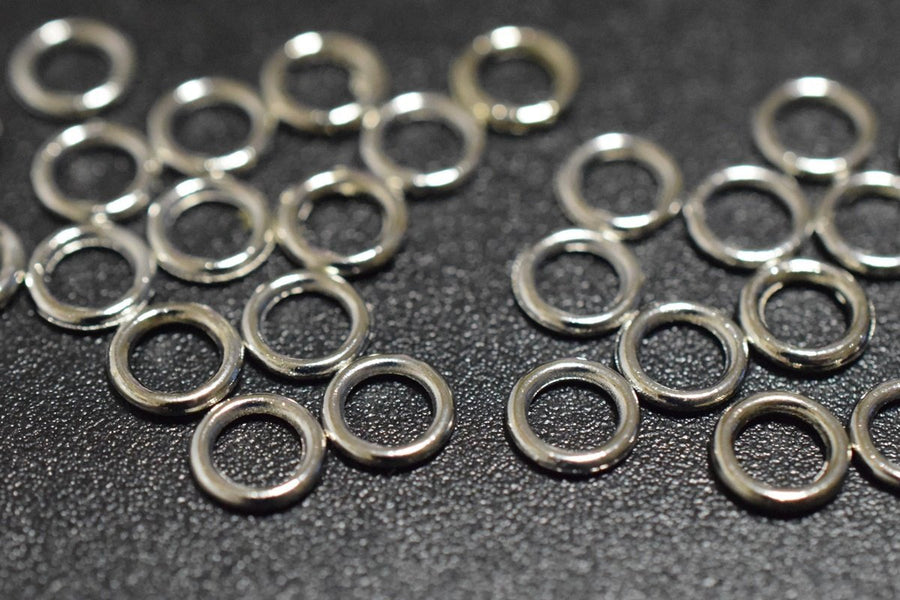 100PCS 6mm Silver color Alloy metal closed jump rings jewelry findings