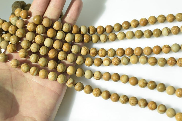 15.5" natural Wood jasper 6mm/8mm/10mm/12mm round beads, Yellow gemstone