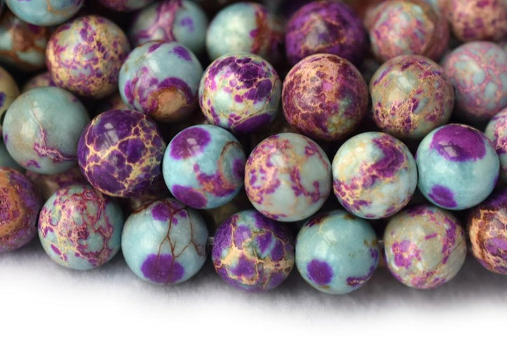 Sediment,impression jasper,emperor jasper,Aqua terra jasper - Round- beads supplier