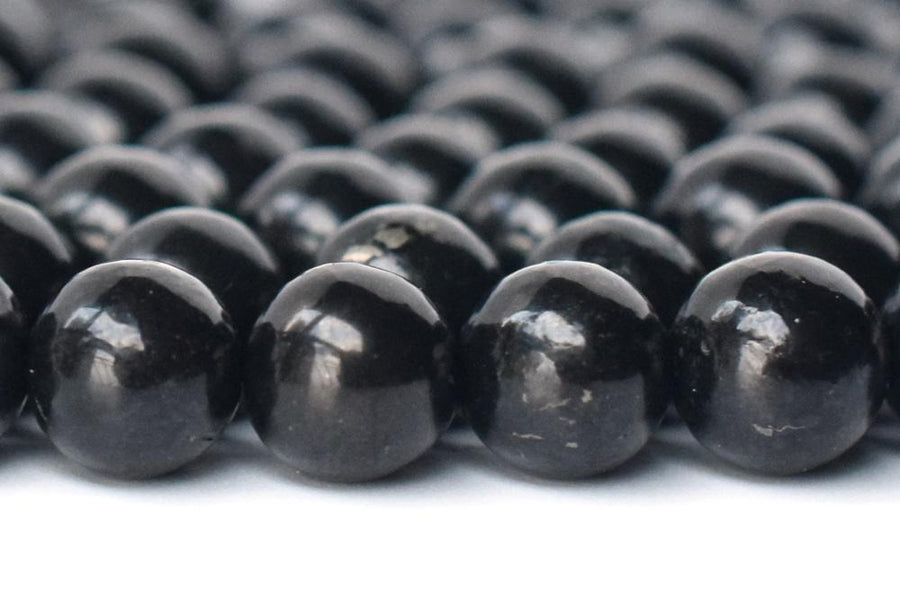 15.5" 4mm/6mm/8mm Natural Shungite stone Smooth Round Beads