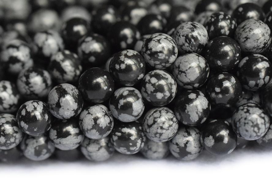 15.5" Natural Snowflake Obsidian 4mm/6mm/8mm round beads,black white Gemstone