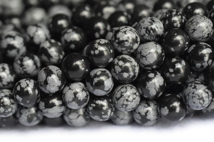 15.5" Natural Snowflake Obsidian 4mm/6mm/8mm round beads,black white Gemstone
