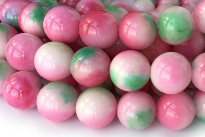 15" 6mm/8mm/10mm/12mm red green Malaysian jade Round beads gemstone
