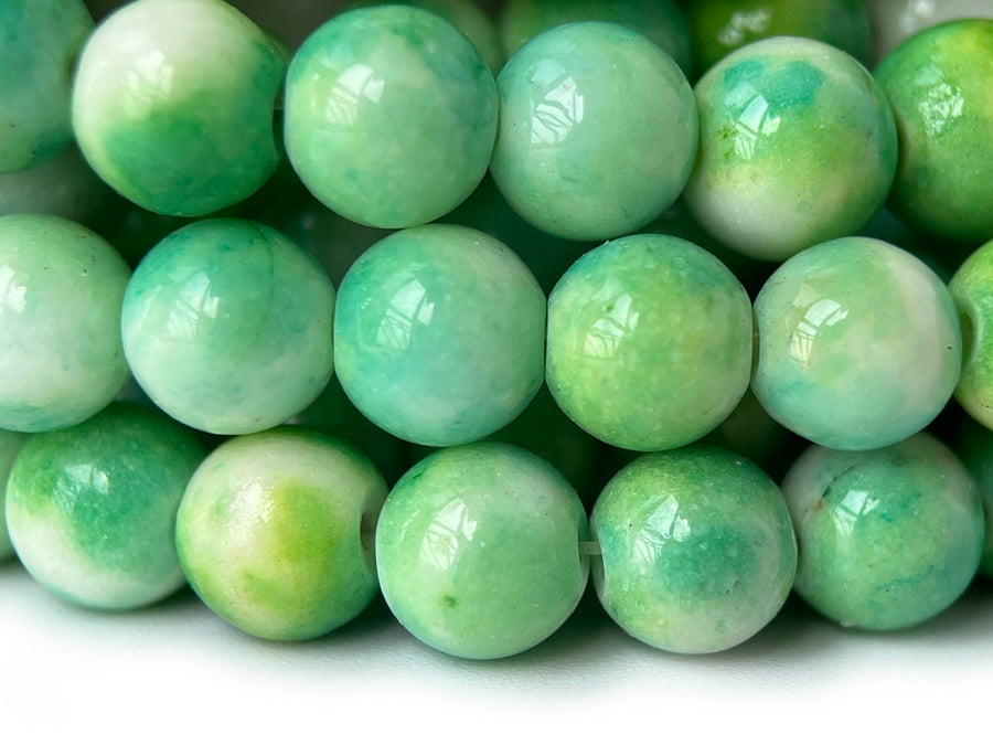 15.5" 8mm Dyed blue green jade round jewelry beads supply X07