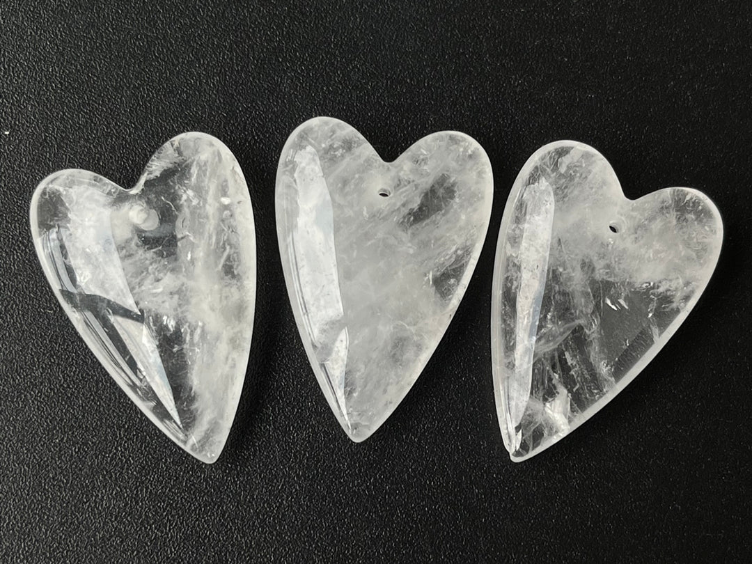 1PC 20x30mm Natural rock crystal quartz heart pendant