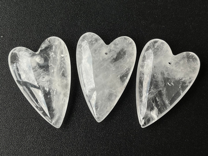 1PC 20x30mm Natural rock crystal quartz heart pendant