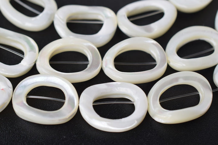 15.5" 15x20mm Natural white MOP oval circle,white mother of pearl,white shell