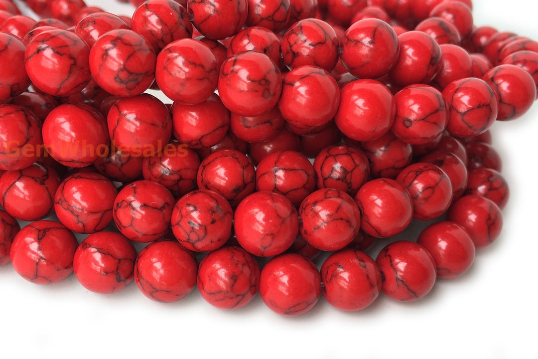 15“ 8mm/10mm/12mm Red Magnesite round Beads