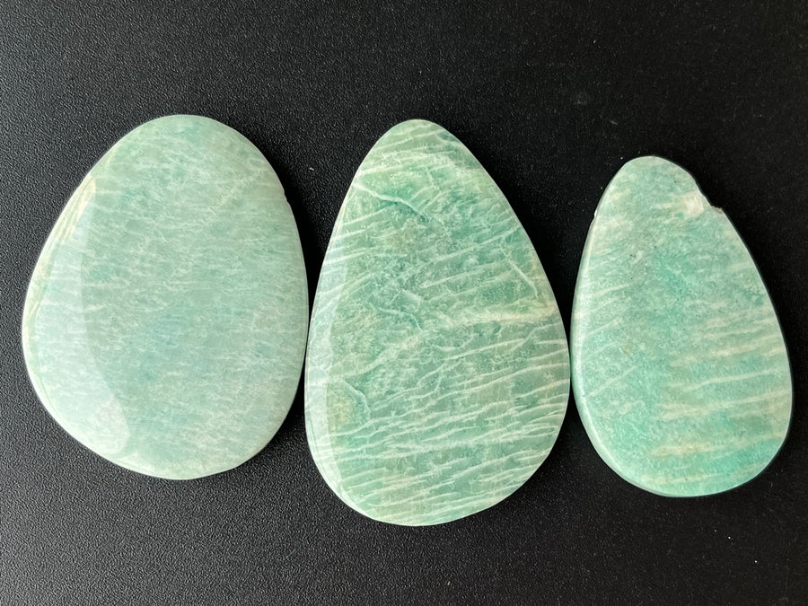 1PC 55~65mm Natural Amazonite stone big flat nugget pendant Side hole