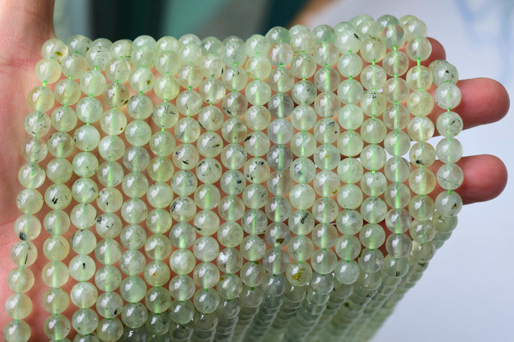 15.5" 8mm Natural prehnite stone Round beads, green gemstone & Semi precious stone beads A