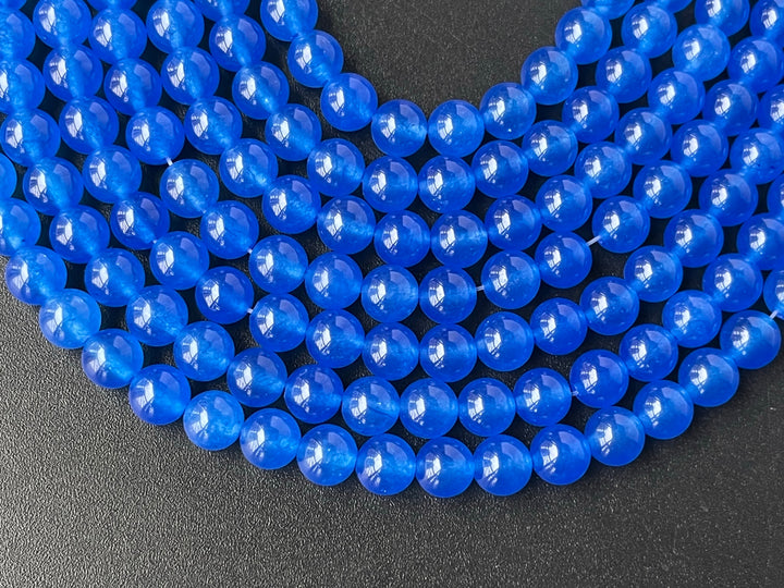 15" 8mm/10mm/12mm blue Malaysian jade Round beads