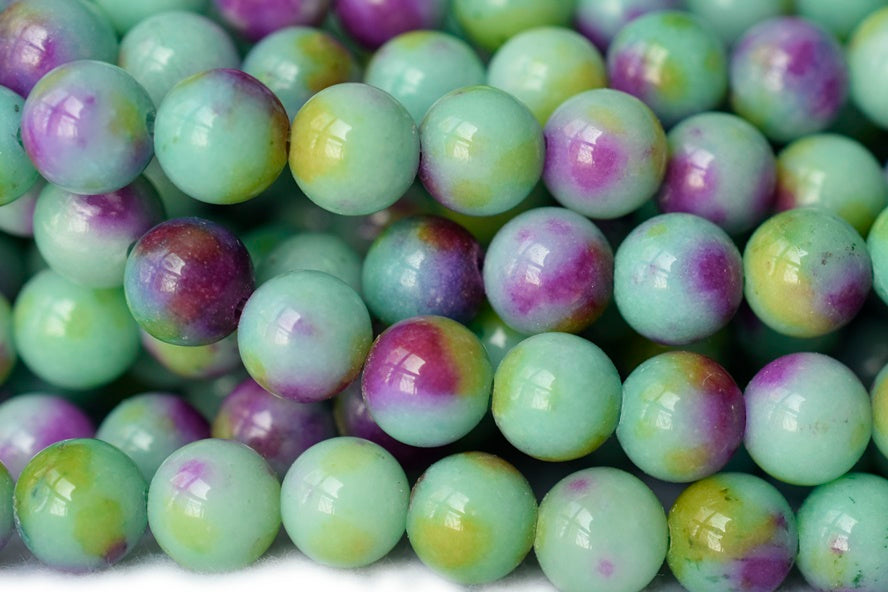 15.5" 10mm/12mm green dyed jade Round beads gemstone
