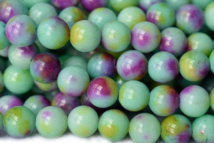 15.5" 10mm/12mm green dyed jade Round beads gemstone