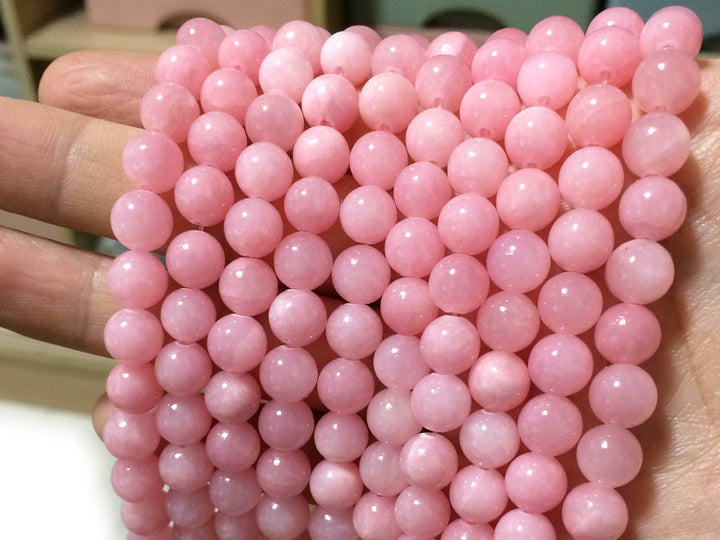 15.5" 8mm pink dyed jade Round beads gemstone