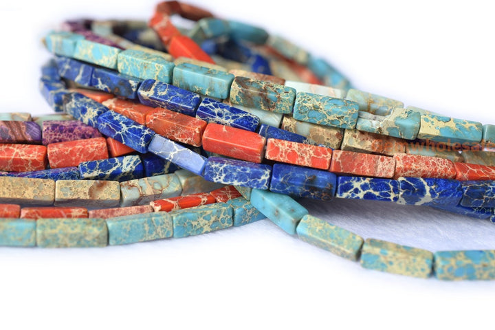 Sediment,impression jasper,emperor jasper,Aqua terra jasper - Tube- beads supplier