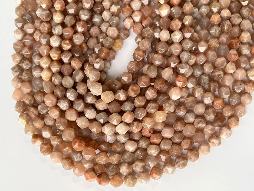 15“ 8mm/10mm natural Sunstone round star faceted beads
