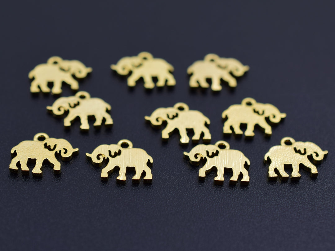 5PCS 12x10mm gold plated brass elephant charms, jewelry findings