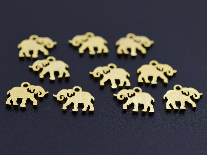 5PCS 12x10mm gold plated brass elephant charms, jewelry findings