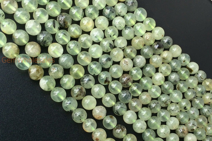 15.25" 10mm Natural green prehnite Semi precious stone Round beads AB