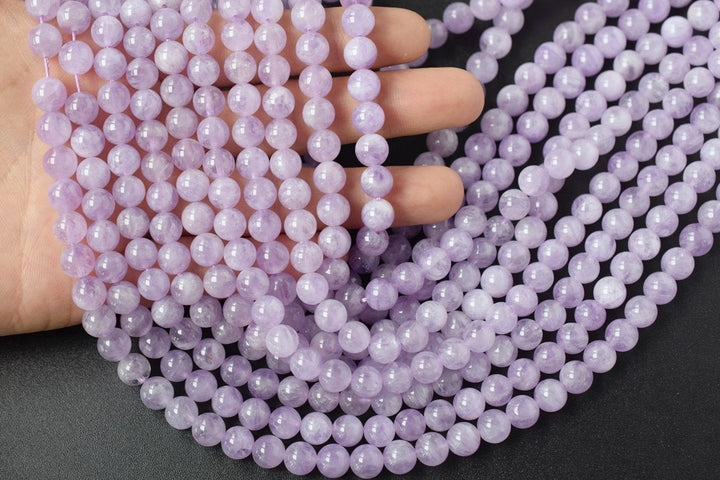 15.5" 10mm/12mm/14mm Natural Milky lavender amethyst round beads
