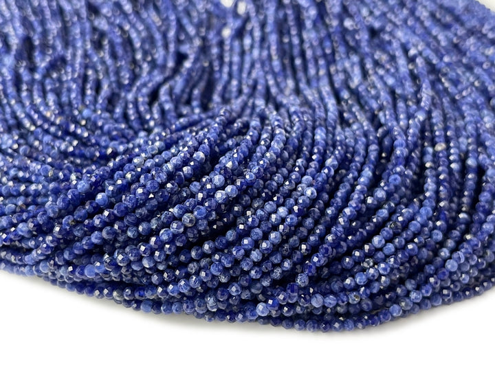 15.5" 2mm AAA natural sodalite stone round micro faceted beads