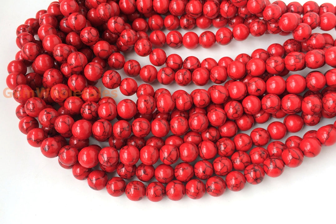 15“ 8mm/10mm/12mm Red Magnesite round Beads