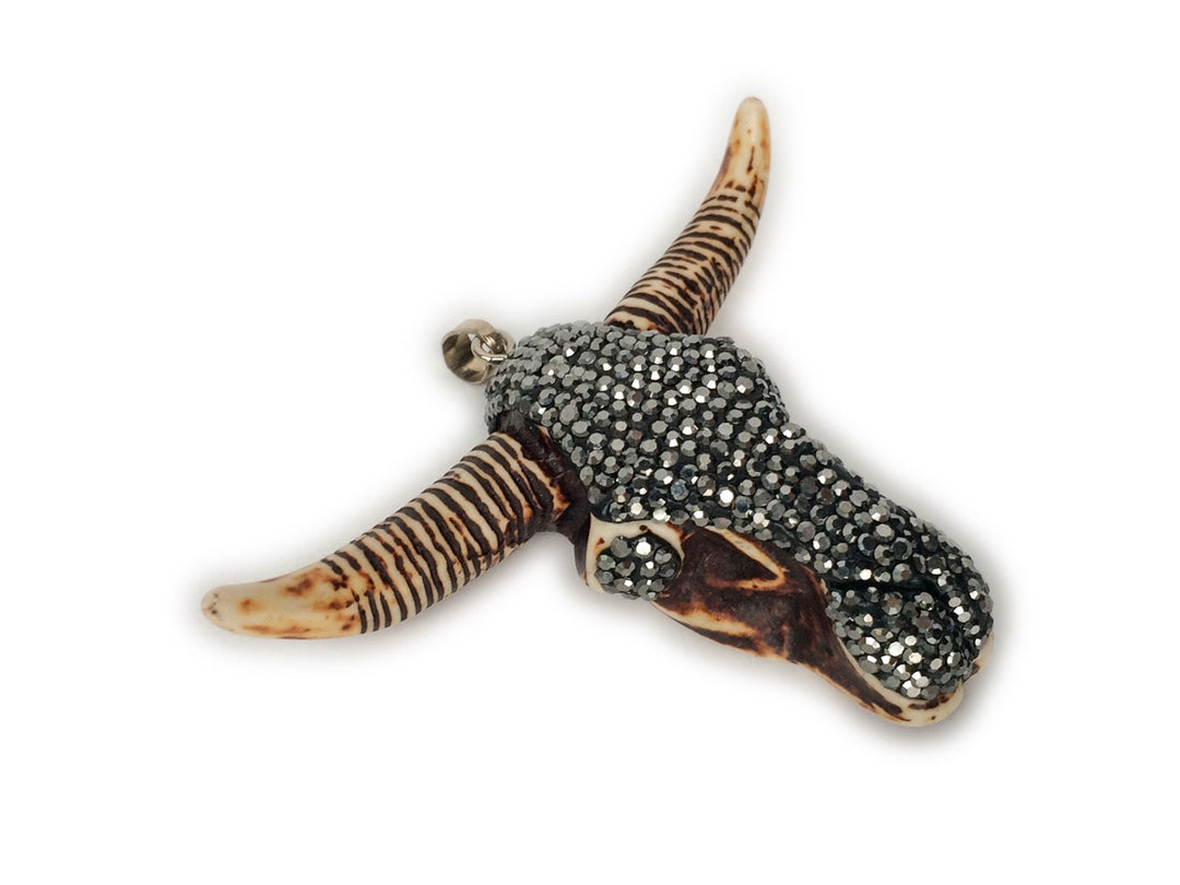 1PC 50x70mm Coffee color Resin bull cow head pendant