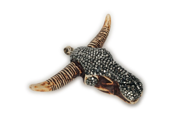 1PC 50x70mm Coffee color Resin bull cow head pendant