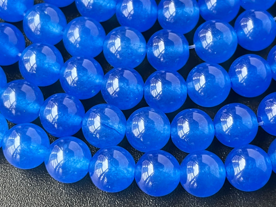 15" 6mm blue Malaysian jade Round beads